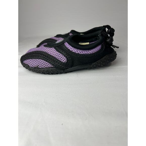 Purple Black Mesh Water Shoes Size 3 Adjustable Heel Cord Y2K Gorpcore Outdoor - Picture 4 of 10